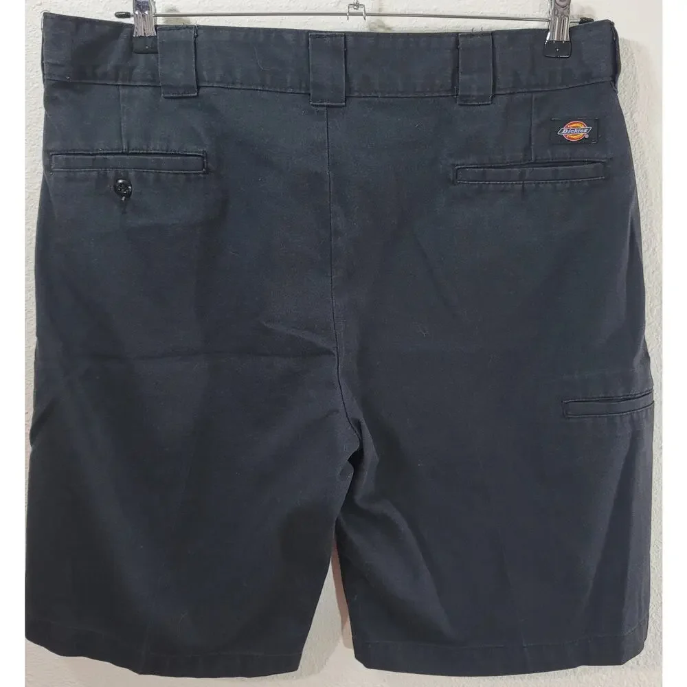 Dickies Charcoal Gray Relaxed Fit Flat Front Men's Shorts 38 Stretch Waistband